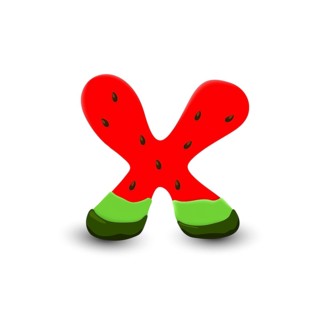 Watermelon letter X