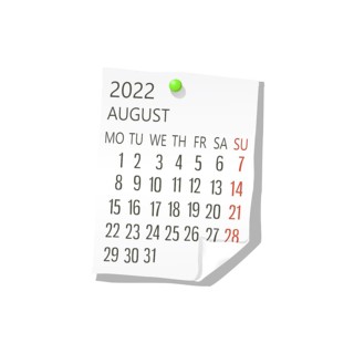 2022 Calendar on white paper