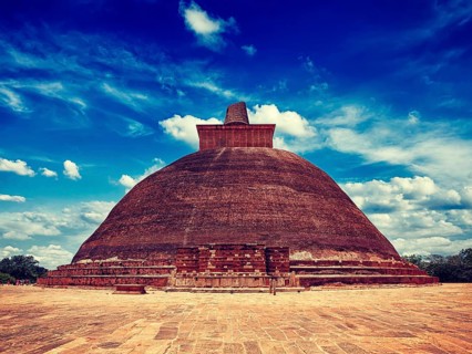 Vintage retro effect filtered hipster style image of Jetavaranama dagoba Buddhist stupa in ancient city Anuradhapura