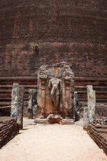 Ancient standing Buddha image near Rankot Vihara. Pollonaruwa