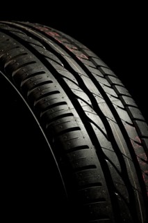 New car tire close up