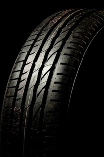 New car tire close up