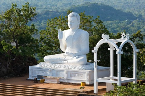 White sitting Budha image. Mihintale