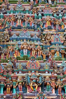 Sculptures on Hindu temple gopura