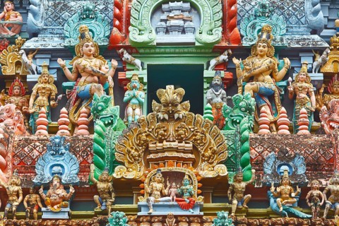 Sculptures on Hindu temple gopura