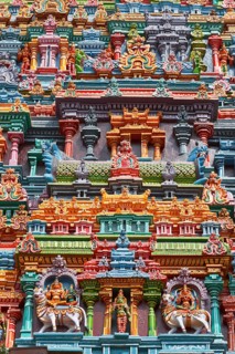 Sculptures on Hindu temple gopura