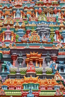 Sculptures on Hindu temple gopura