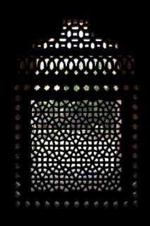 Marble carved screen window at Marble carved screen window at Isa Khan's Tomb. Humayun's Tomb complex