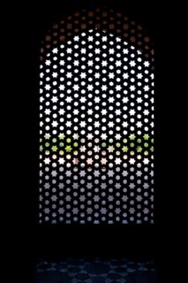 Marble carved screen window at Humayun's Tomb