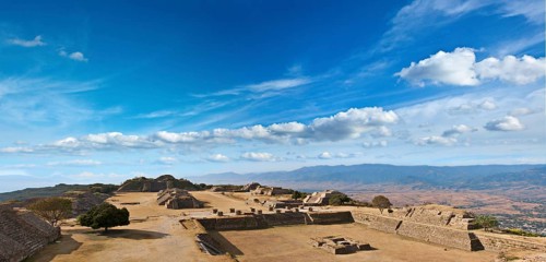 Panorama of sacred site Monte Alban. Oaxaca
