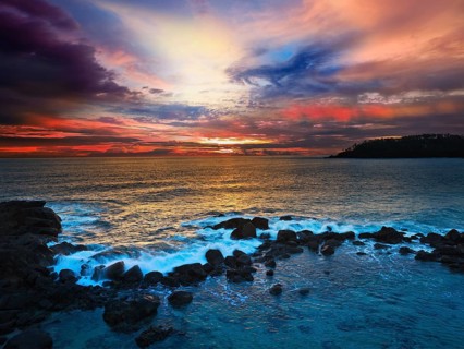 Ocean sunset with great cloudscape