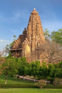 Lakshmana and Matangeshwar temples on sunset. Khajuraho
