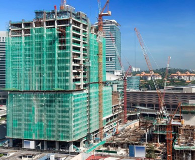 Modern building constraction site works