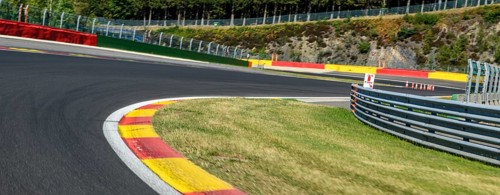 View from racer's perspective on exit of turn 8 to turn 9