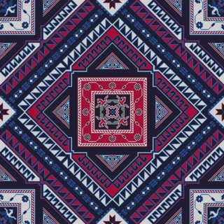 Traditional Georgian folk art embroidery vector pattern