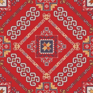 Traditional Georgian folk art embroidery vector pattern