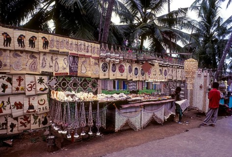 Handicrafts for sale at Kovalam beach near Thiruvananthapuram Trivandrum