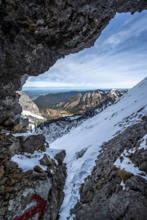 View through rock hole