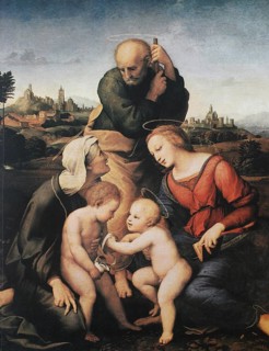 The Holy Family from the House of Canigiani. by Raffaello Sanzio da Urbino