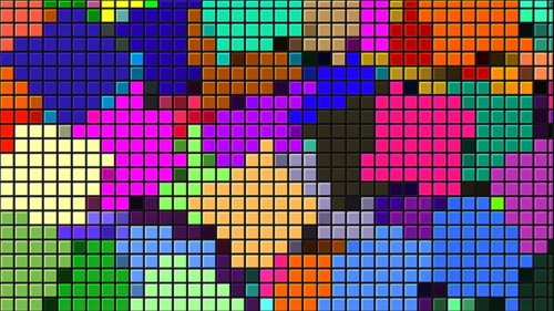 Beautiful bright mosaic with square particles