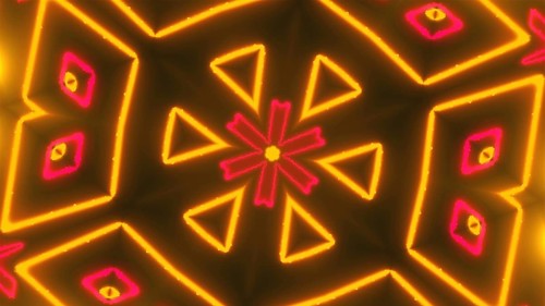 Beautiful abstract symmetry kaleidoscope with shiny neon lines