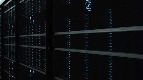 Modern server room interior in datacenter