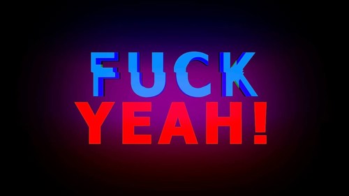 Fuck yeah! text with stylization and bright colors