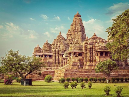 Vintage retro effect filtered hipster style image of famous indian Madhya Pradesh tourist landmark