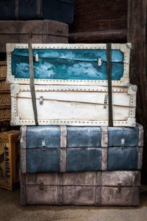 Vintage luggage crates