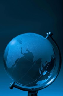 Crystal glass globe blue tinted
