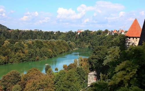 View from the castle towards the Woehrsee lake
