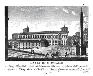 Piazza di Monte Cavallo in front of the Quirinal Palace in Rome