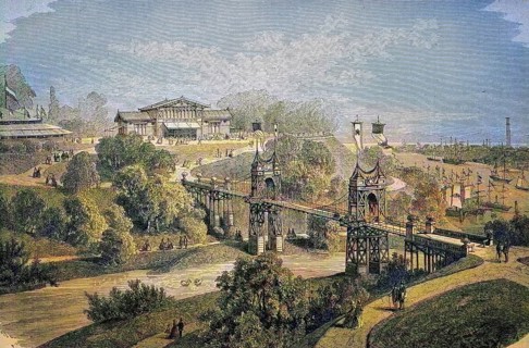 Projected buildings of the International Horticultural Exhibition in Hamburg