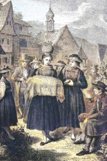 Christening of a child in the Gutachtal