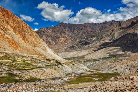 Kardung village in Himalayas in Ladakh