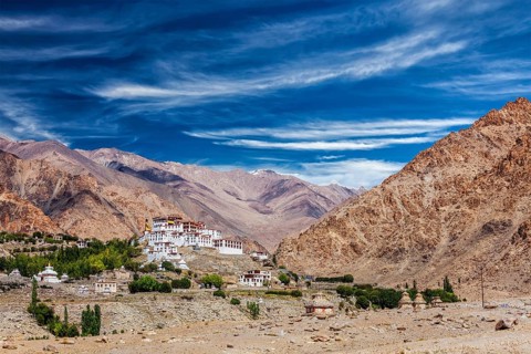 Likir Gompa Tibetan Buddhist monastery in Himalayas