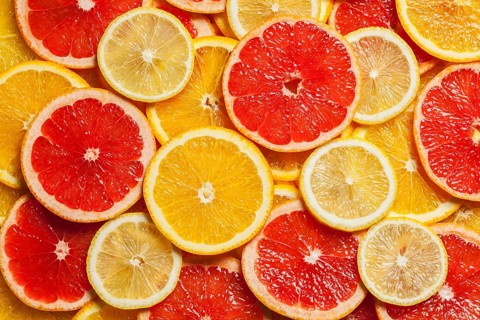 Colorful citrus fruit