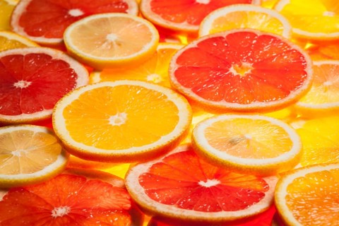 Colorful citrus fruit