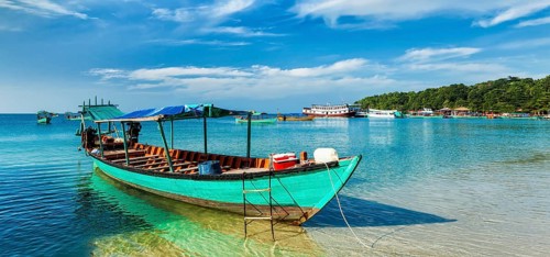 Panorama of boat in Sihanoukville