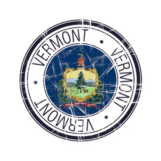 Great state of Vermont postal rubber stamp