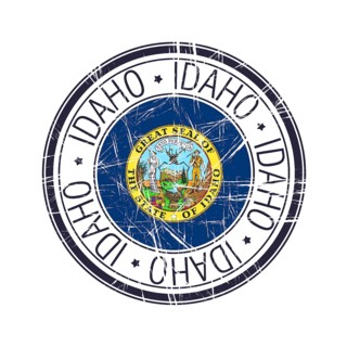 Great state of Idaho postal rubber stamp