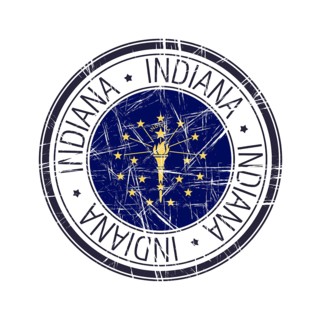 Great state of Indiana postal rubber stamp