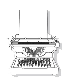 Outlined typewriter vector design