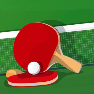 Ping Pong vector icon with paddles and ball