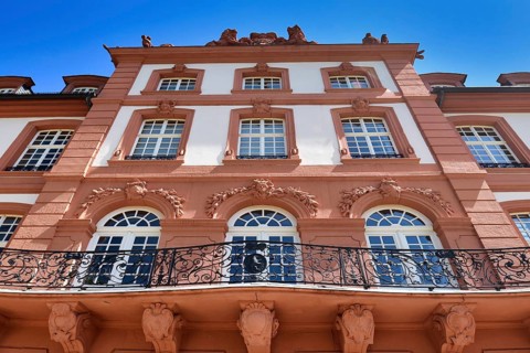 Part of facade of baroque palace called 'Schloss Biebrich'
