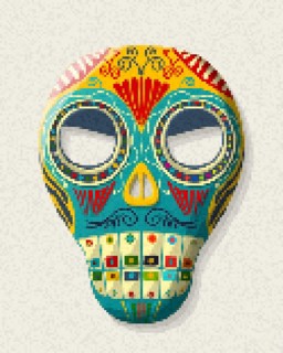 Pixel art sugar skull