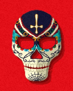 Pixel art sugar skull