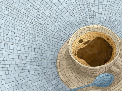 Coffee cup and spoon