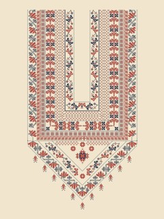 Vector pattern design with Palestinian traditional embroidery motif