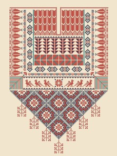 Vector pattern design with Palestinian traditional embroidery motif